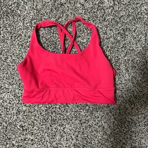 Lululemon Free To Be Serene Sports Bra Pink Strappy Back Size 8 Yoga Gym
